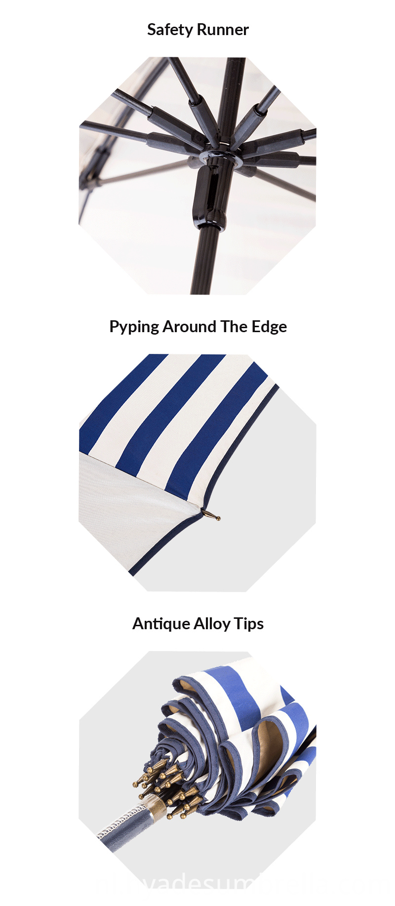 Unieke Navy Stripes Sailor Handleiding Open Straight Umbrella Unique Navy Stripes Sailor Manual Open Straight Umbrella